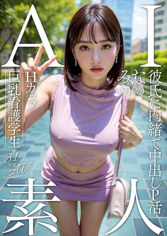 AI素人 Hカップ巨乳看護学生 みな（21歳）【3.1次元】 サンプル画像 2