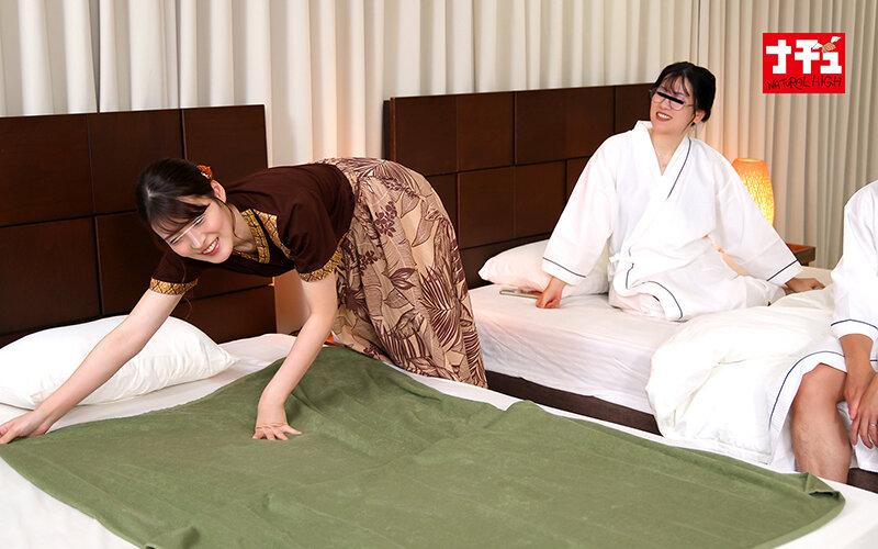 妻がいる至近距離で平然とマッサージしながらこっそりチ○ポを挿入し腰振り騎乗位で中出しまでさせるエステティシャン11 長身デカ尻Nさん（27） サンプル画像 2