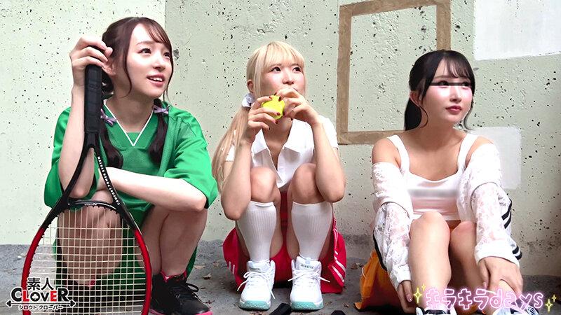 【流出映像】 大学女子テニスサークル女子4人組が先輩OB達と乱交Party【かの、ゆか、りな、なな】～りな＆なな編～ サンプル画像 2