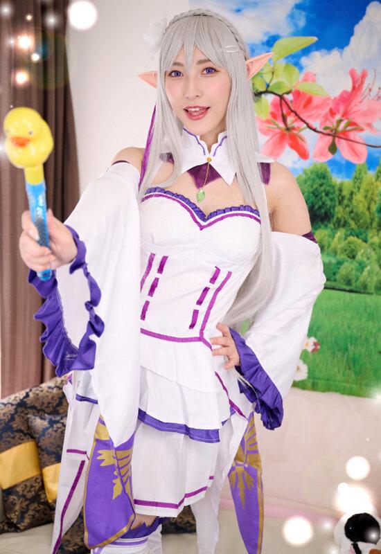【VR】森沢かなちゃんと異世界エルフでコスプレ撮影会VR体験！えっちえちむちむちのめちゃエロ美白銀髪エルフと何度でも抜き戻りしちゃう濃密最高生ハメ中出しSEX！！ サンプル画像 5