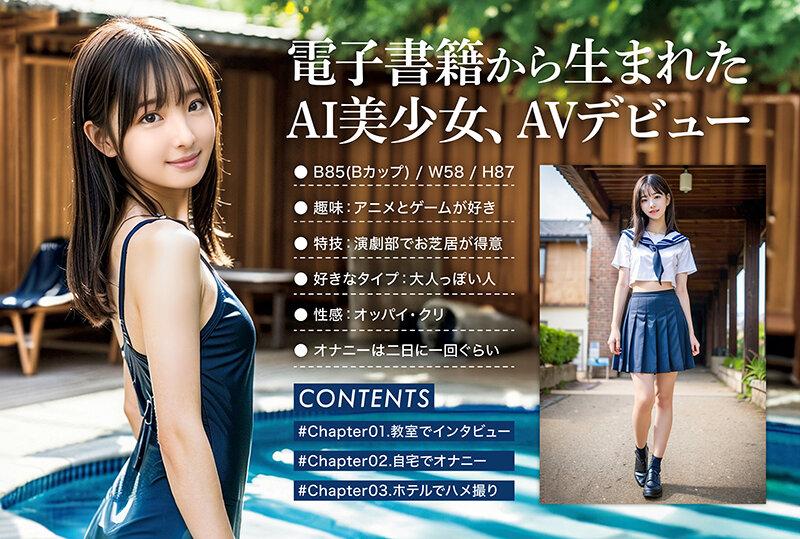 【AI写真集発！】空想制服美少女 AI MODEL AV DEBUT ちっぱい編＃1～電子書籍から生まれたAI美少女、AVデビュー～ サンプル画像 2