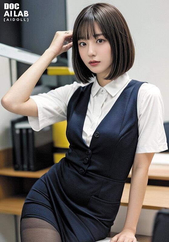 空想制服美少女 AI MODEL AV DEBUT 働くOL編 サンプル画像 16