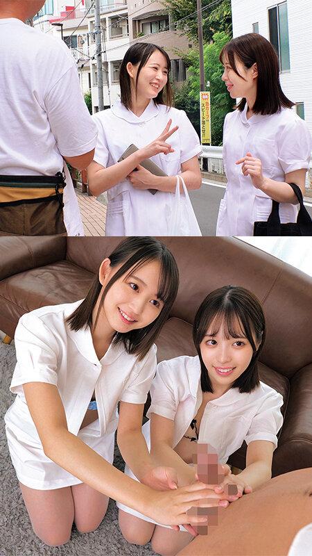 ママ友の仲良し美人奥様2人が【童貞君を探して筆おろしセックス出来たら100万円！？】あさみさん＆しおりさんW白衣の天使がヌキヌキハーレムご奉仕//元気に回復にむかう勃起チ○ポに大興奮しちゃって膣内射精治療！？ゆらゆい サンプル画像 4