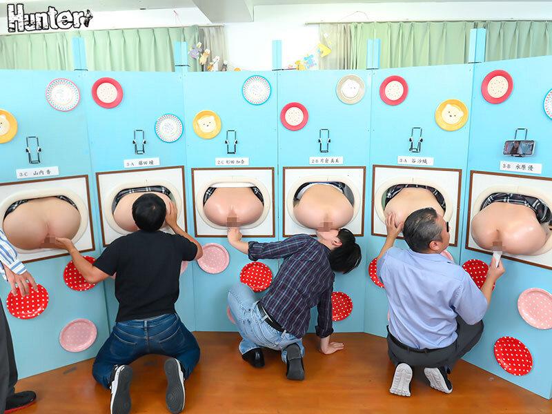 『壁尻展覧会』美術部の文化祭の特設コーナーは女子部員たち自らの生尻を展示する壁尻！見て触れて挿れて楽しめるスケベすぎる芸術作品の展覧会！ サンプル画像 4