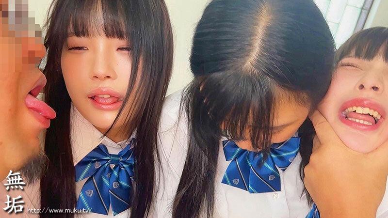 巨乳、美乳、制服少女3人組―――。 オジサンに会いに行く少女たち 従順肉便器編 あかり＆あも＆いくら サンプル画像 4